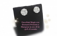 Orecchini in oro 18 kt con diamanti ,-30% di sconto