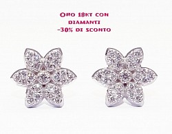 Orecchini in oro 18 kt  con diamanti,-30% di sconto