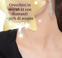 Orecchini in oro 18 kt con diamanti ,-30% di sconto