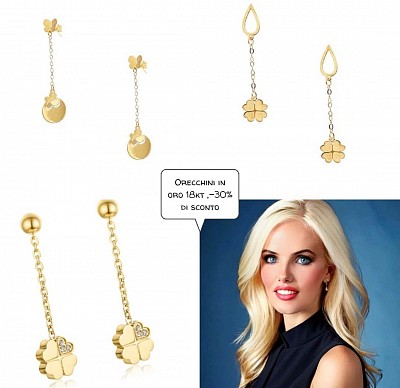 Orecchini  in oro 18 kt ,-30% di sconto