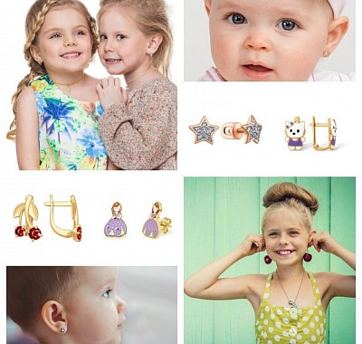 Orecchini da bambina in oro 18 kt ,-30% di sconto