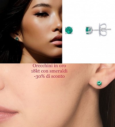 Orecchini in oro 18kt con smeraldi ,-30% di sconto