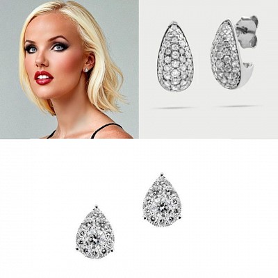 Orecchini in oro 18kt con diamanti ,-30% di sconto