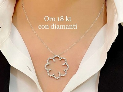 Pendente in oro 18kt con diamanti ,-50% di sconto