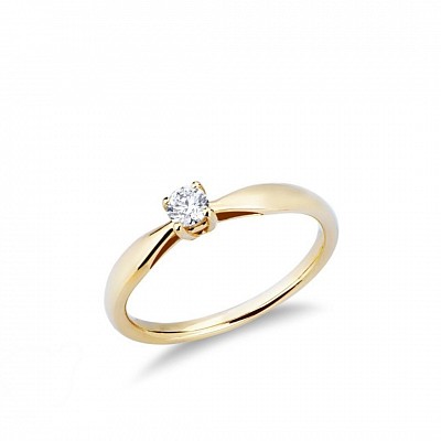 Solitario in oro 18 kt con diamante,-30% di sconto