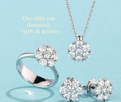 Parure in oro 18 kt con diamanti ,-30% di sconto