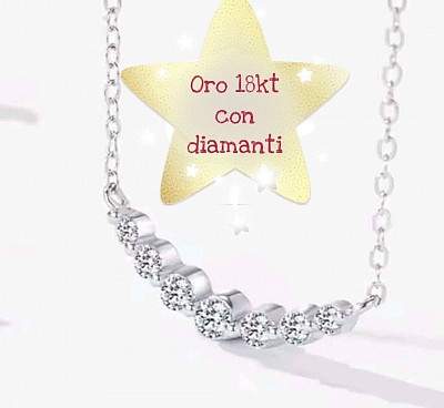 Collana  in oro 18 kt con diamanti,-50% di sconto