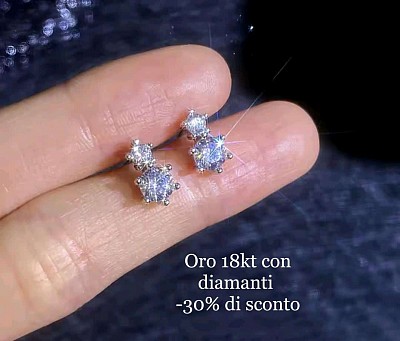 Orecchini in oro 18 kt con diamanti ,-30% di sconto
