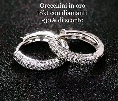Orecchini in oro 18 kt con diamanti ,-30% di sconto