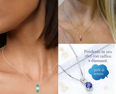 Oro 18kt con  zaffiro ,rubino ,smeraldo e diamanti ,-50% di sconto