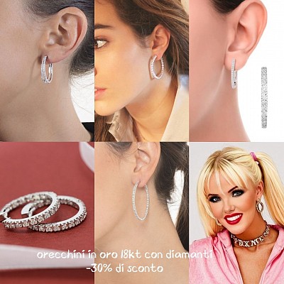 Orecchini in oro 18kt con diamanti ,-30% di sconto
