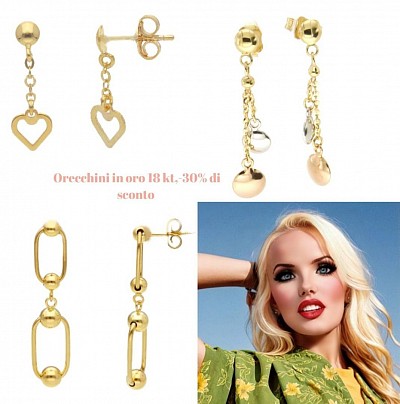 Orecchini  in oro 18 kt ,-30% di sconto