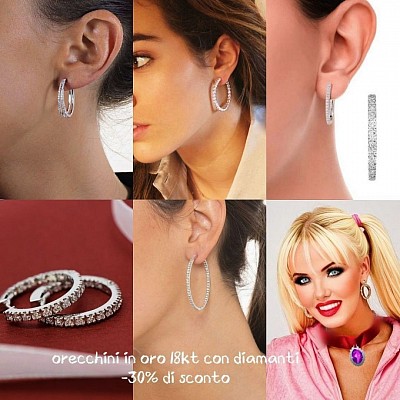 Orecchini in oro 18kt con diamanti ,-30% di sconto