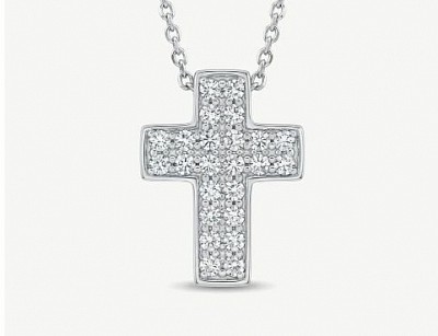 Croce in oro 18kt con diamanti ,-50% di sconto