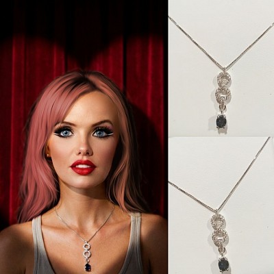 -30% di sconto,pendente in oro 18kt con zaffiro e diamanti