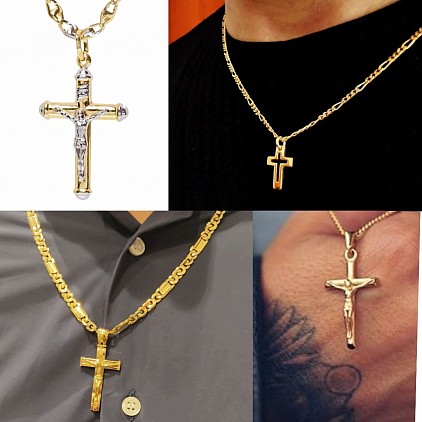 Collane in oro 18kt con croci in oro 18kt