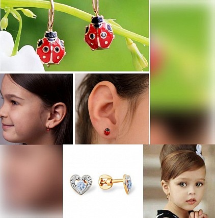 Orecchini da bambina in oro 18kt