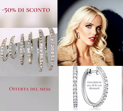 Orecchini  in oro 18kt con diamanti ,-50% di sconto