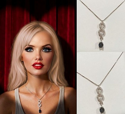 -30% di sconto,pendente in oro 18kt con zaffiro e diamanti