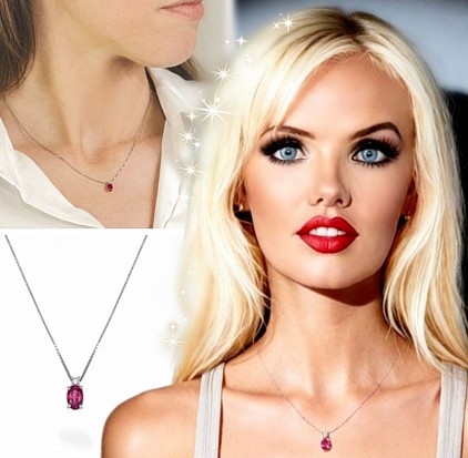 Pendente in oro 18kt con rubino e diamante,-50% di sconto