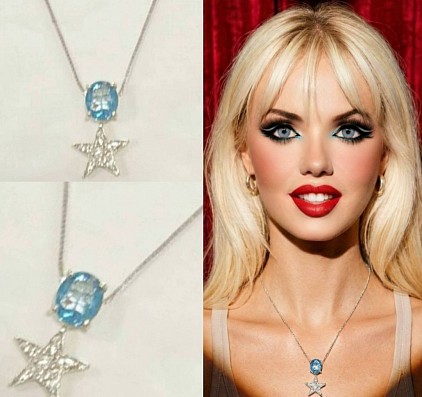 -30% di sconto,collana in oro 18kt con acquamarina e diamanti