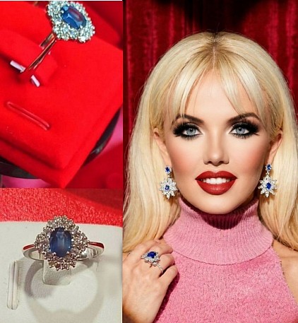 -50% di sconto,anello in oro 18kt con zaffiro e diamanti