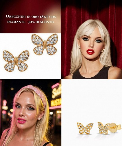 oro 18kt  con diamanti,-30% di sconto