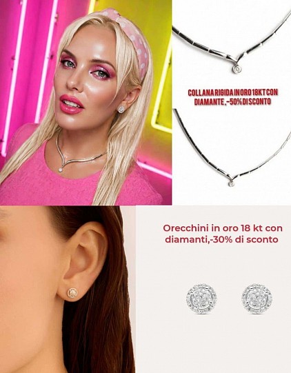 Collana rigida in oro 18kt con diamante ,-50% di sconto